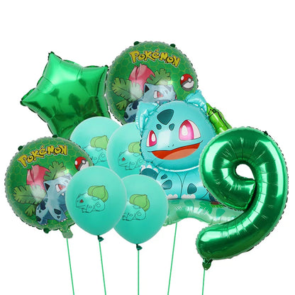 Bulbasaur, Schiggy, Charmander or Pikachu Balloons Birthday Decoration