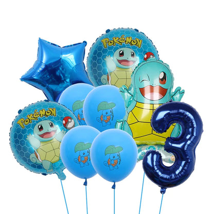 Bulbasaur, Schiggy, Charmander or Pikachu Balloons Birthday Decoration