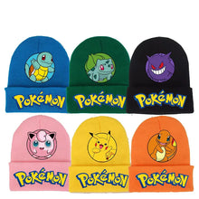 Colorful and warm winter hats with Pokemon motifs
