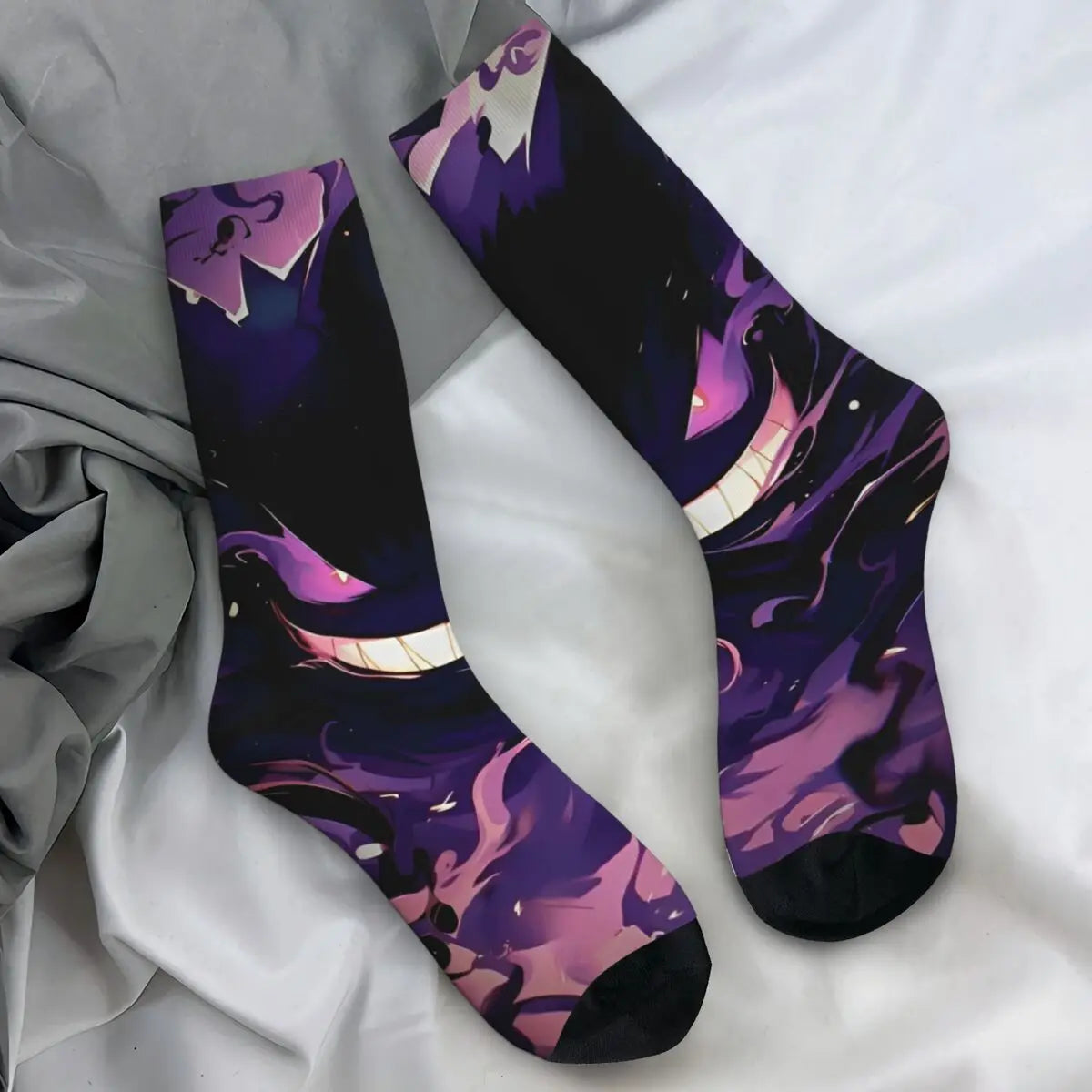 Colorful Gengar socks in many colorful designs
