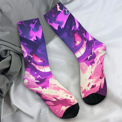 Colorful Gengar socks in many colorful designs