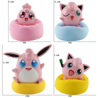 Set of 4 Jigglypuff and Evolutions Figures Cuddlepuff approx. 10cm