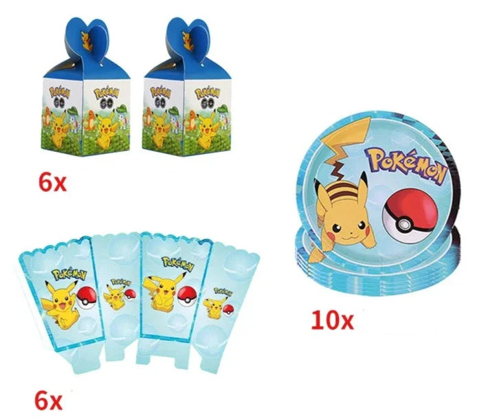 Blue or Pink Pokemon Birthday Party Party Sets