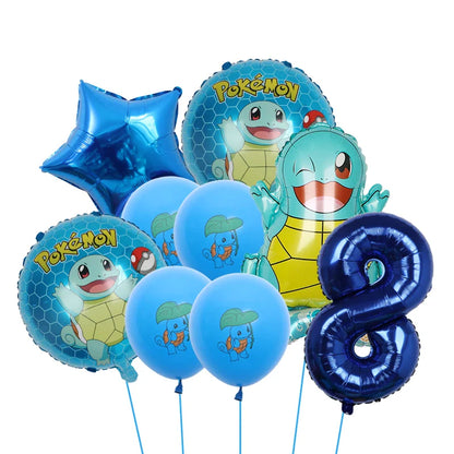 Bulbasaur, Schiggy, Charmander or Pikachu Balloons Birthday Decoration