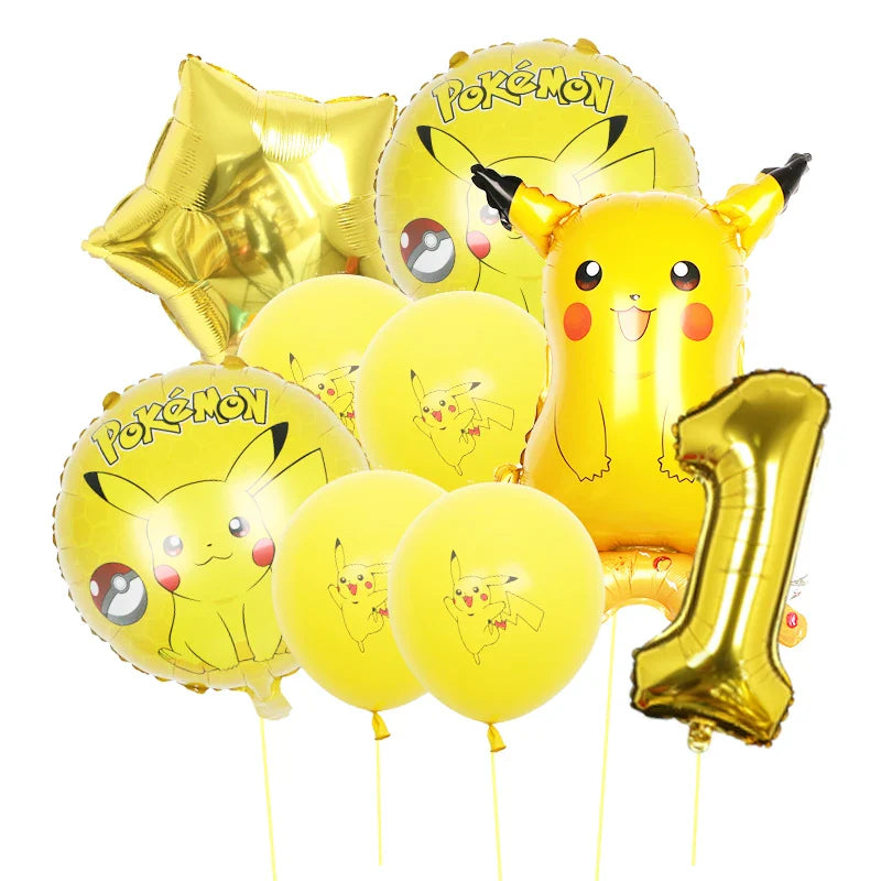 Bulbasaur, Schiggy, Charmander or Pikachu Balloons Birthday Decoration