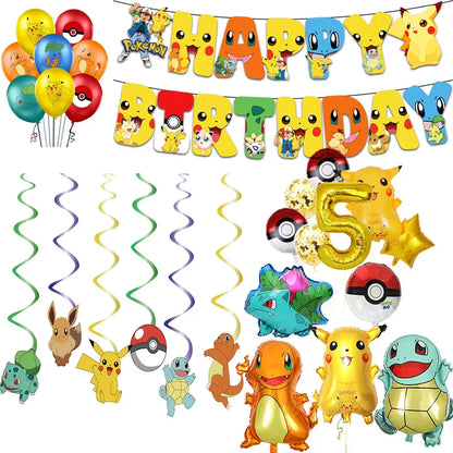 Blue or Pink Pokemon Birthday Party Party Sets