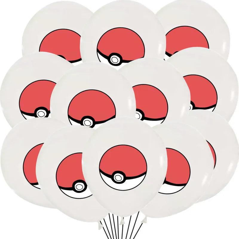 Colorful balloons (12 or 24 pcs.) for the Pokemon birthday party