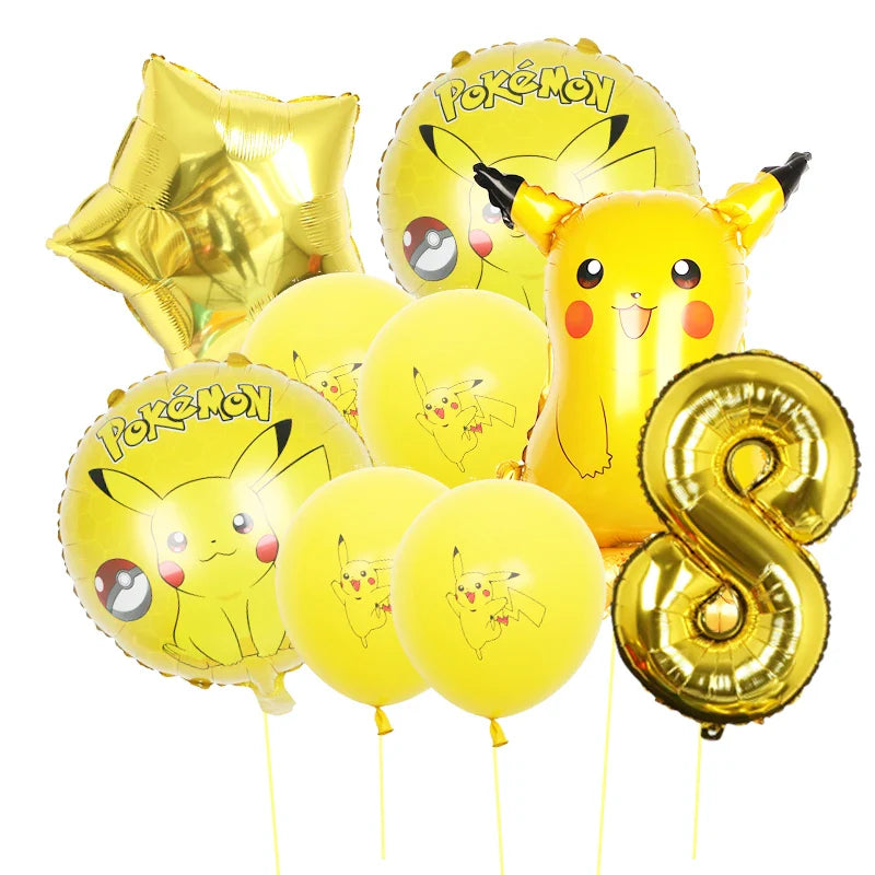 Bulbasaur, Schiggy, Charmander or Pikachu Balloons Birthday Decoration