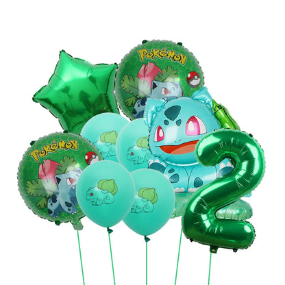 Bulbasaur, Schiggy, Charmander or Pikachu Balloons Birthday Decoration