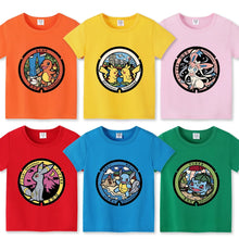 Colorful children's T-shirts with Pokemon motifs