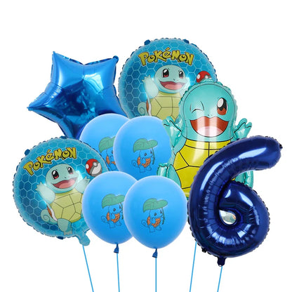 Bulbasaur, Schiggy, Charmander or Pikachu Balloons Birthday Decoration