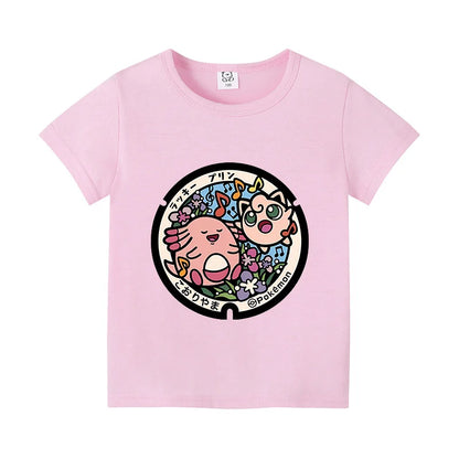 Colorful children's T-shirts with Pokemon motifs