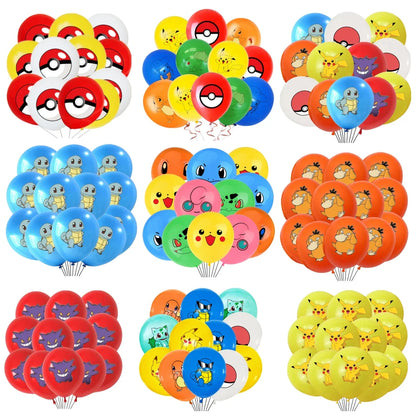 Colorful balloons (12 or 24 pcs.) for the Pokemon birthday party