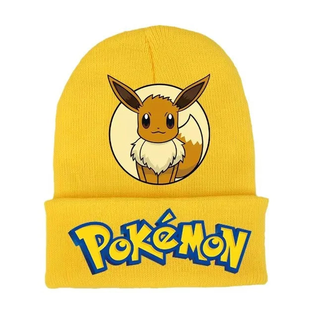 Colorful and warm winter hats with Pokemon motifs