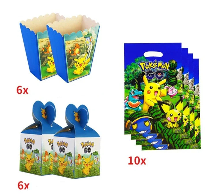 Blue or Pink Pokemon Birthday Party Party Sets
