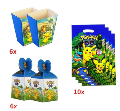 Blue or Pink Pokemon Birthday Party Party Sets