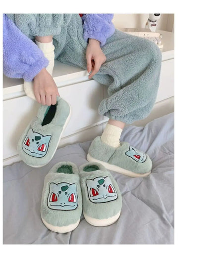 Fluffy Eevee, Bulbasaur, Pikachu Children's Slippers