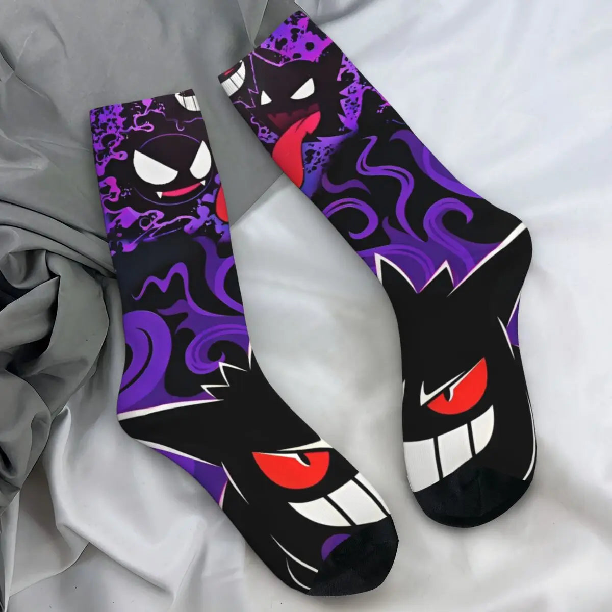 Colorful Gengar socks in many colorful designs