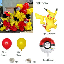 106 pcs Pokemon Pikachu balloons for birthday, party etc.