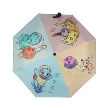 Automatic umbrella with Schiggy, Pikachu or Bulbasaur motif