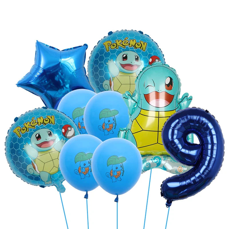 Bulbasaur, Schiggy, Charmander or Pikachu Balloons Birthday Decoration