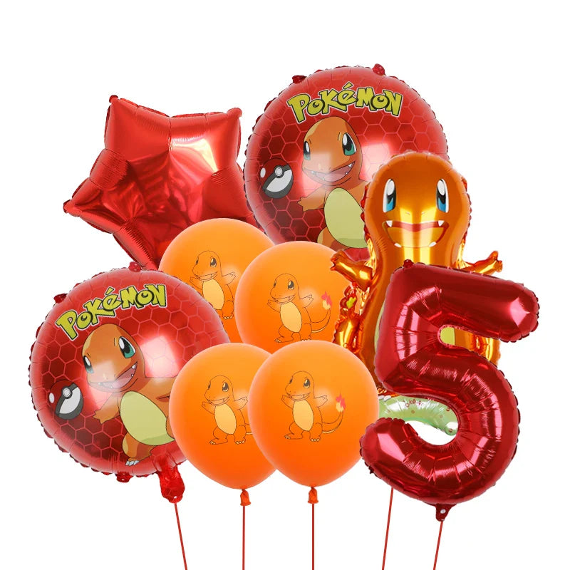 Bulbasaur, Schiggy, Charmander or Pikachu Balloons Birthday Decoration