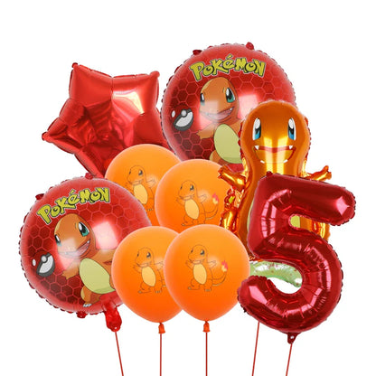 Bulbasaur, Schiggy, Charmander or Pikachu Balloons Birthday Decoration