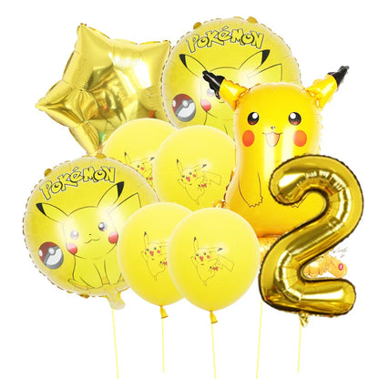 Bulbasaur, Schiggy, Charmander or Pikachu Balloons Birthday Decoration