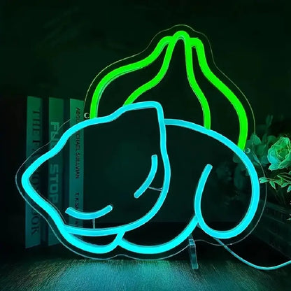 Bulbasaur or Nebula Gastly Neon Wall Light