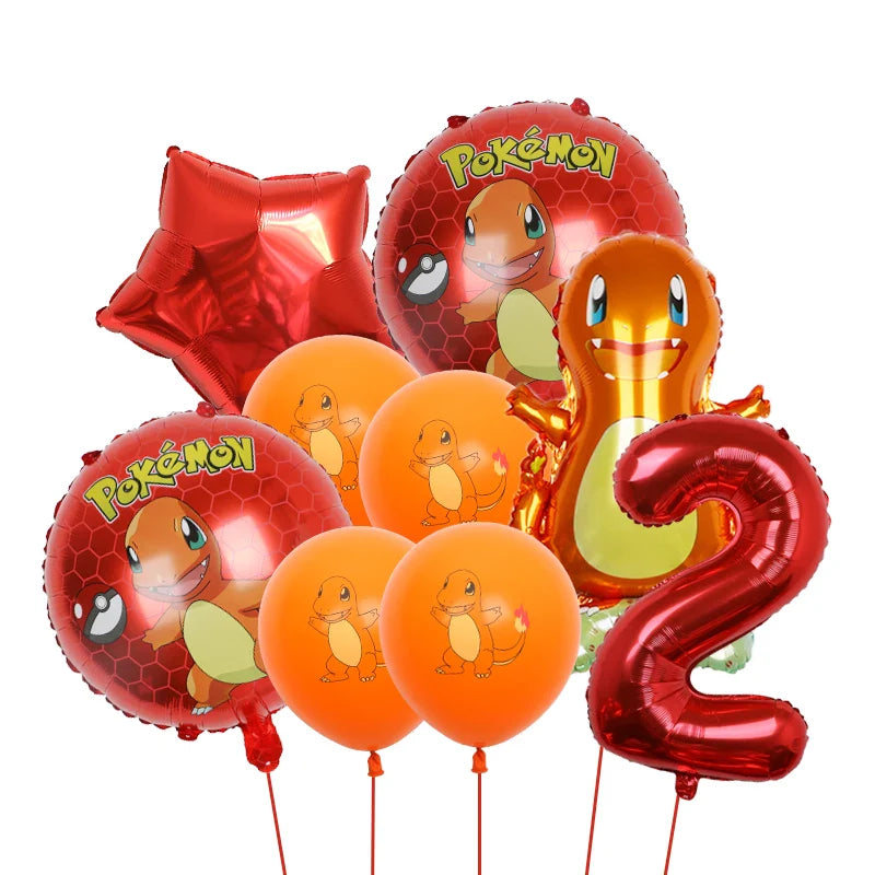 Bulbasaur, Schiggy, Charmander or Pikachu Balloons Birthday Decoration