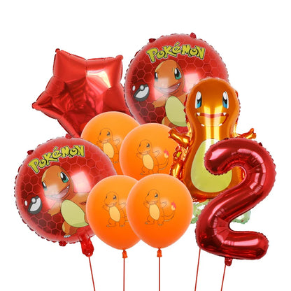 Bulbasaur, Schiggy, Charmander or Pikachu Balloons Birthday Decoration