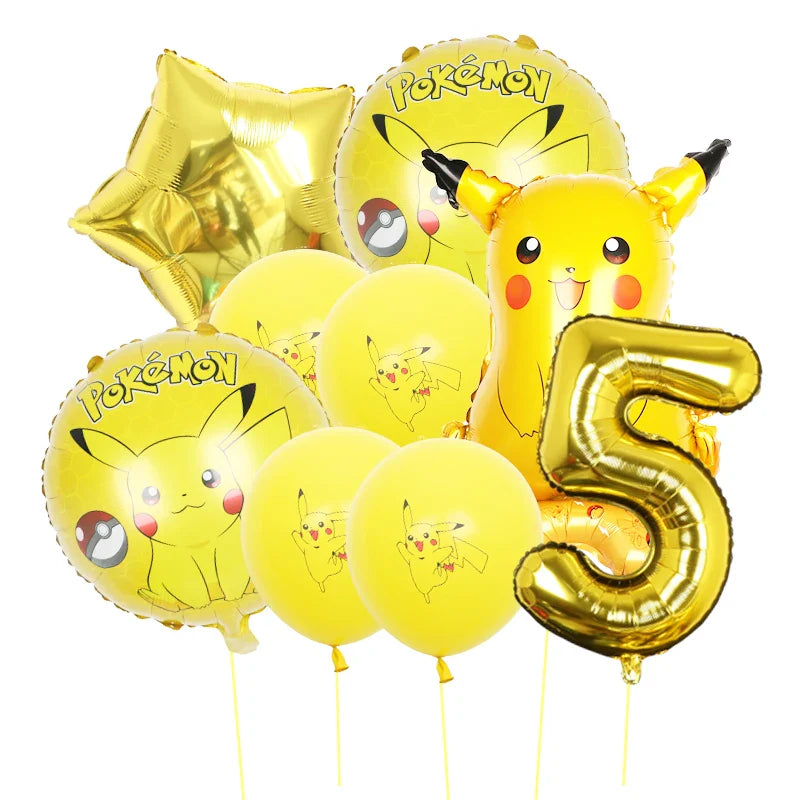 Bulbasaur, Schiggy, Charmander or Pikachu Balloons Birthday Decoration