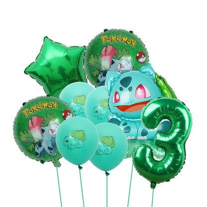 Bulbasaur, Schiggy, Charmander or Pikachu Balloons Birthday Decoration