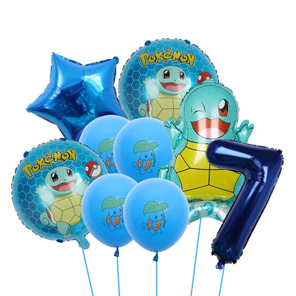 Bulbasaur, Schiggy, Charmander or Pikachu Balloons Birthday Decoration