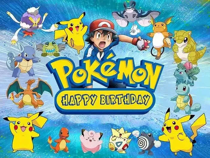 Blue or Pink Pokemon Birthday Party Party Sets