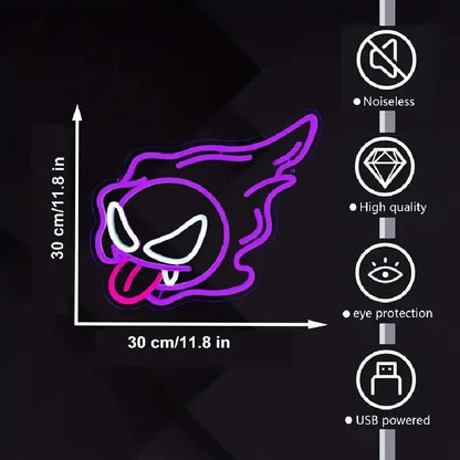 Bulbasaur or Nebula Gastly Neon Wall Light