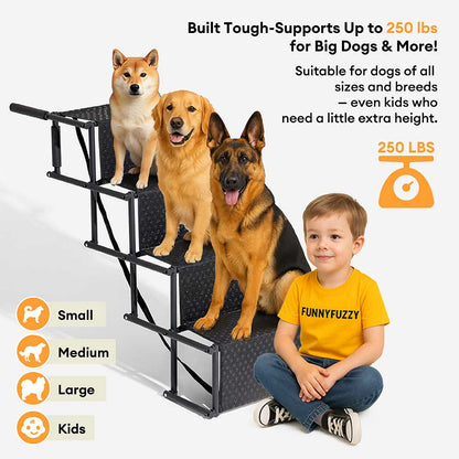 Travel Portable Foldable 4-Steps Non-Slip Dog Car Stair