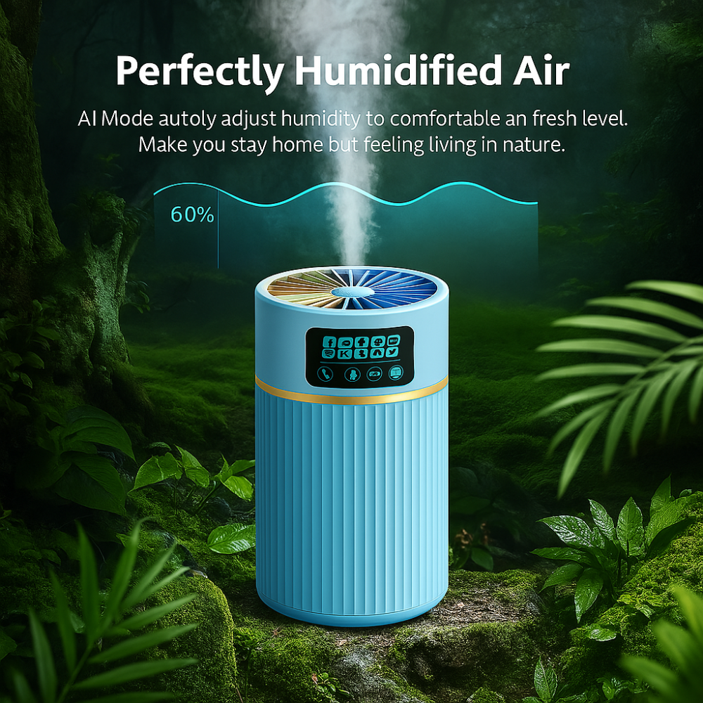 1 Point 1L Cool Mist Humidifier With Quiet Night Light Function