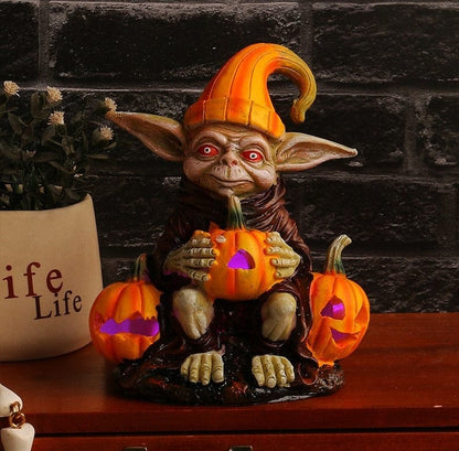 Ghoulie Halloween Resin Statue with Pumpkin Lamp | BUY 1 GET 1 FREE