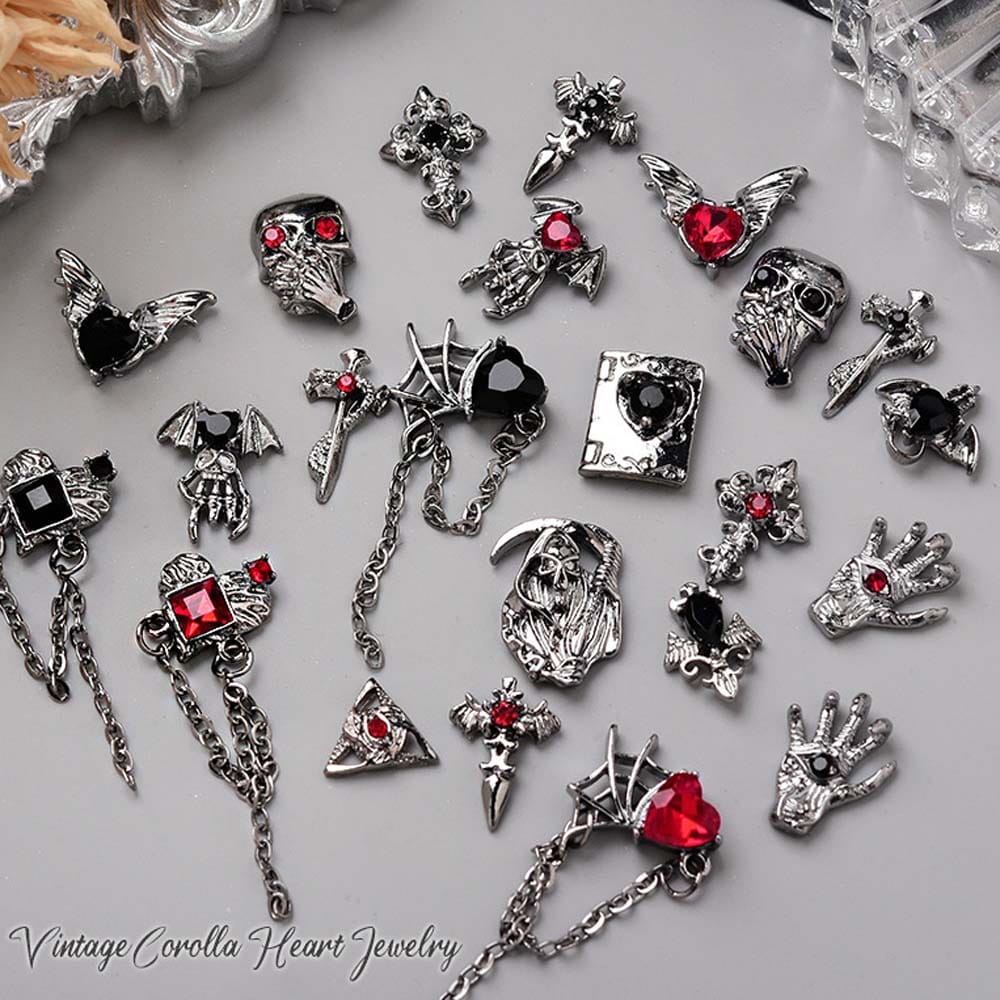 Gothastic 3D Gothic Halloween Nail Charms – Pack of 10