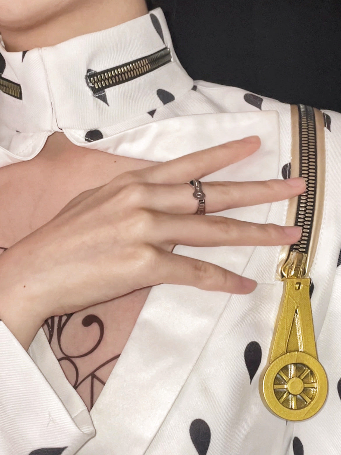 JOJO‘s 925 Silver Gold-Plated Original Design Zipper Ring
