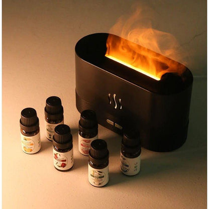 Flame Aroma Diffuser With Organic Essential Oil Set