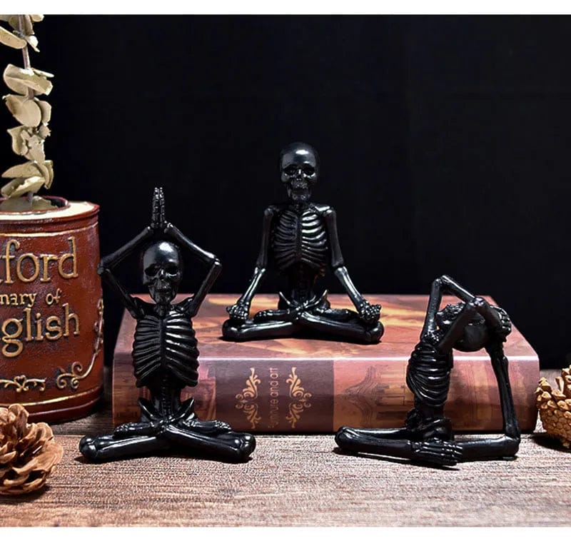 Skellpose Set of 4 Halloween Yoga Skull Skeletons