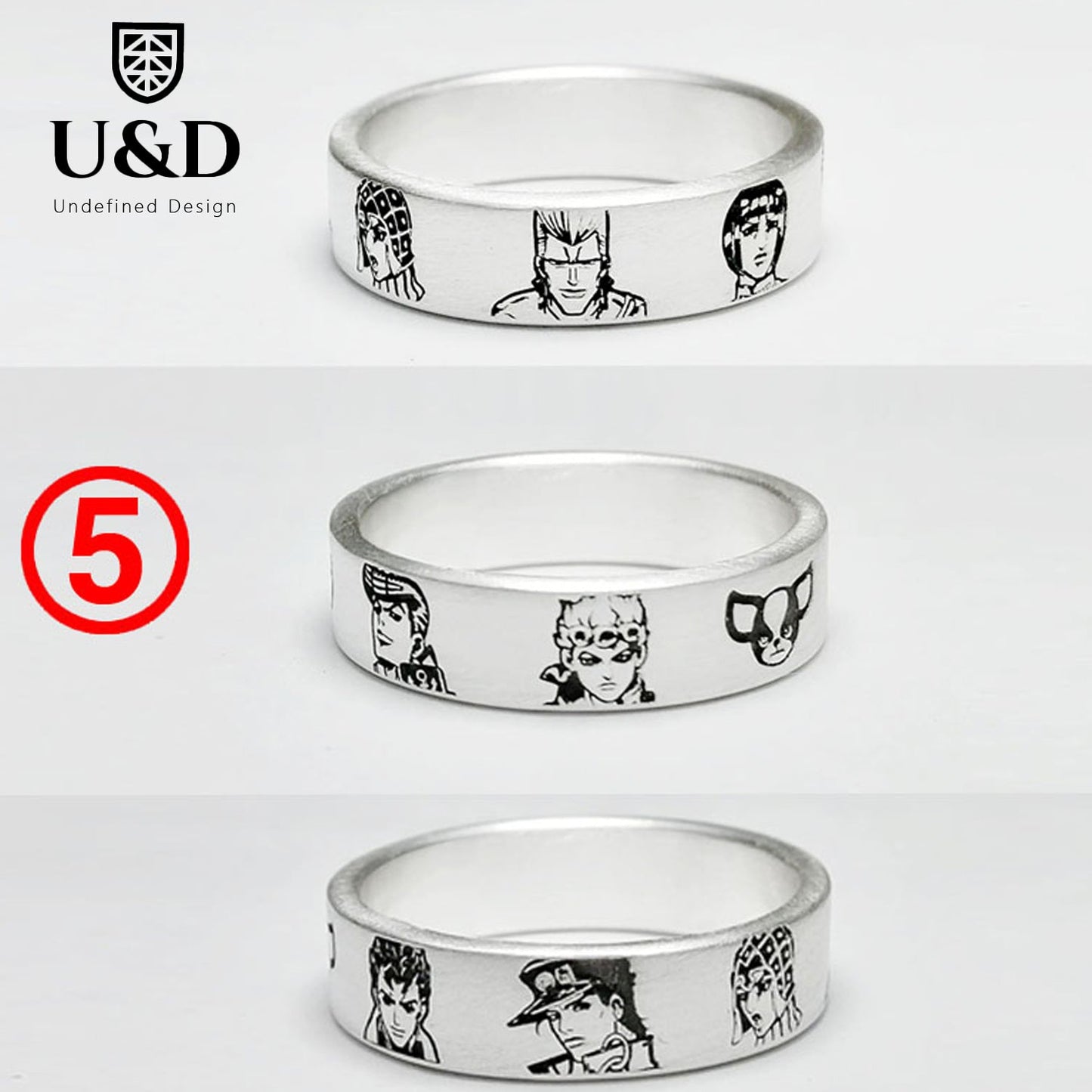 Custom cartoon character sterling silver anime ring JOJO