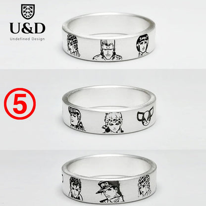 Custom cartoon character sterling silver anime ring JOJO