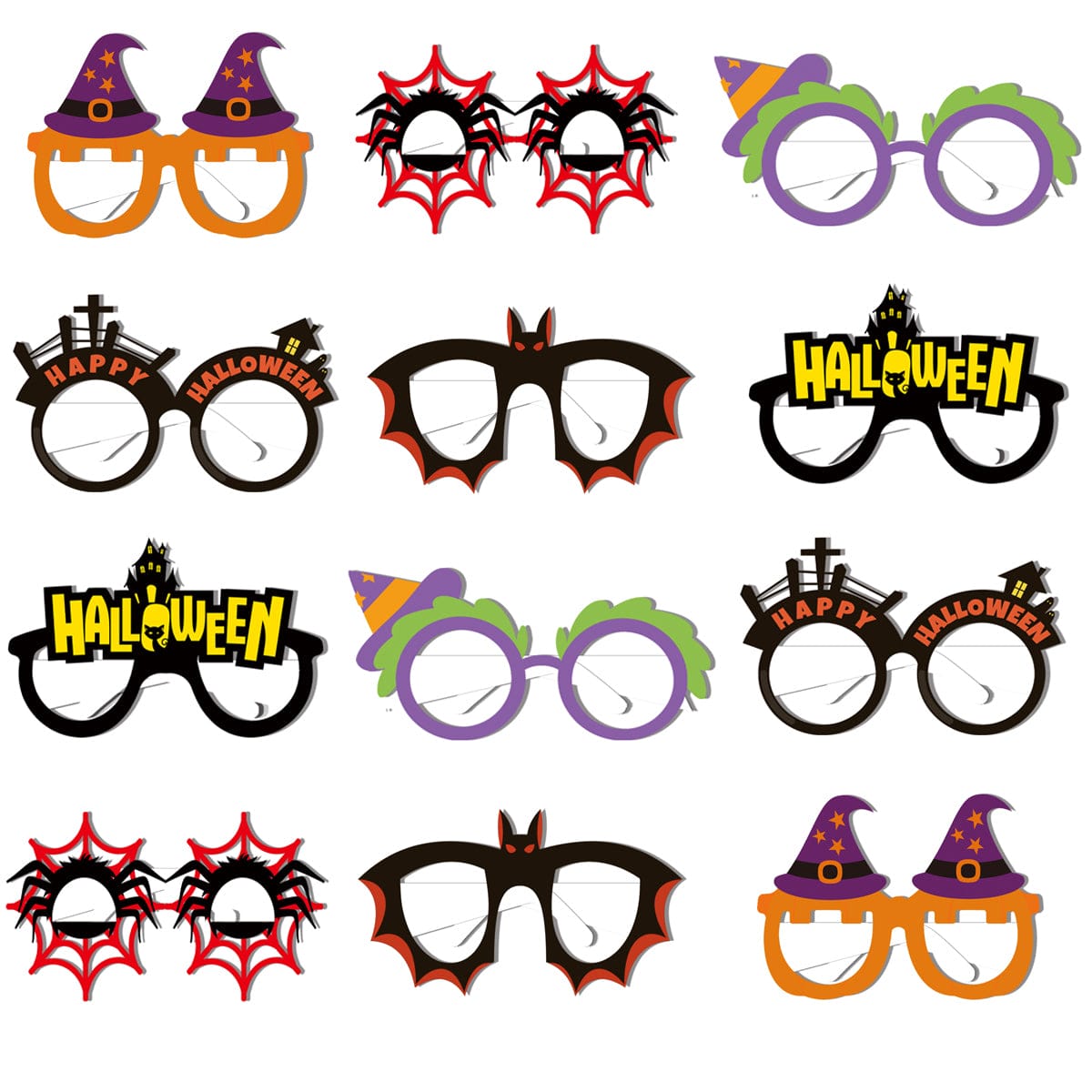 Partyboo Halloween Party Paper Glasses – Set of 6/12