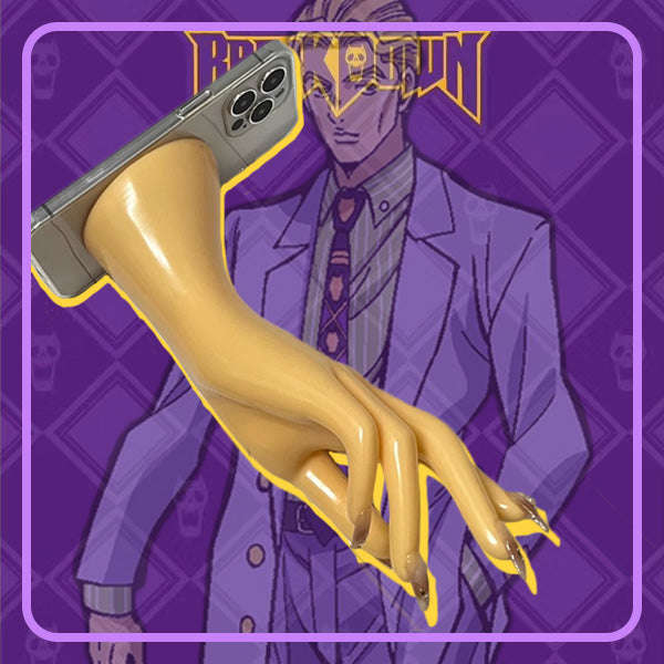 Jojo's Kira Yoshikage Funny Phone Case with Hand Model Stand