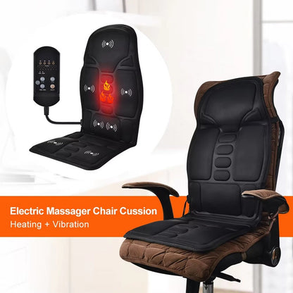 Electric Massage Chair Pad with Soothing Heat Therapy - Ideal for Home & Car
