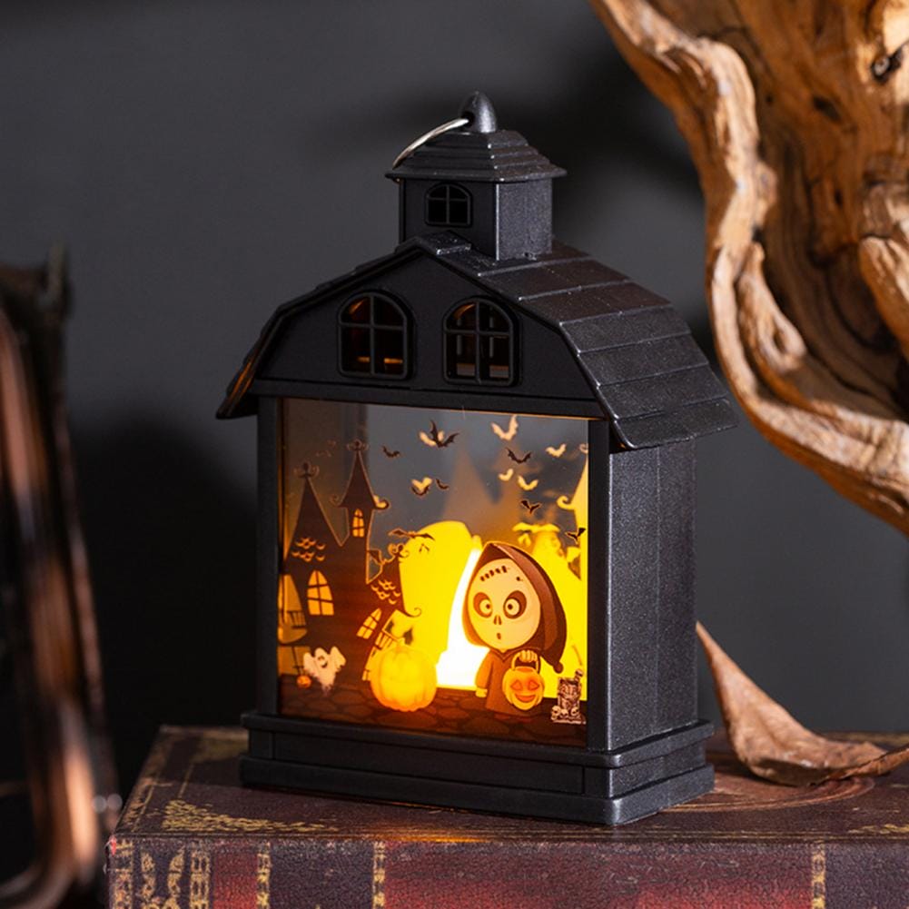 Illuminova Vintage Halloween Lantern with Flameless Candle – Set of 4