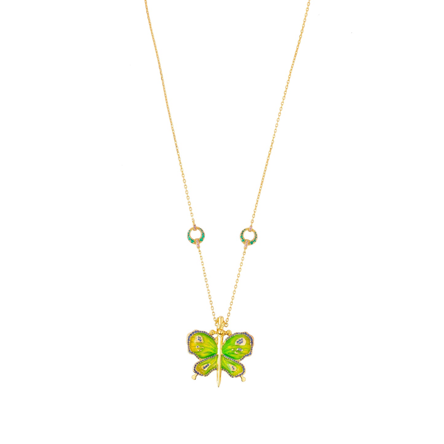 JOJO's Colorful Enamel Butterfly Necklace